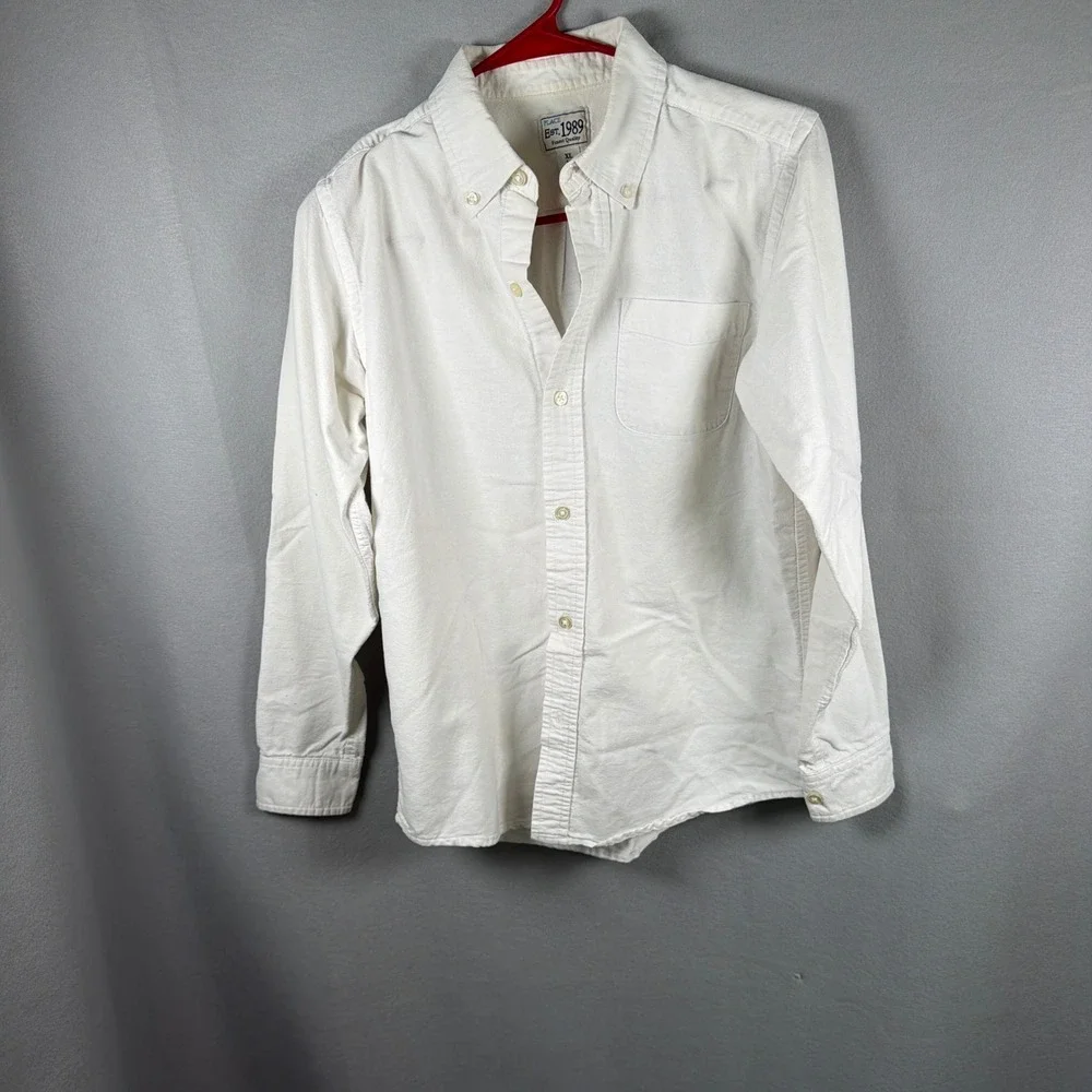 The Children's Place Button Down Boys XL White Oxford Long Sleeve Preppy Preppy